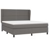 vidaXL Boxspringbett mit Matratze Grau 180x200 cm Kunstleder