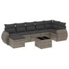 vidaXL 8-tlg. Garten-Sofagarnitur mit Kissen Grau Poly Rattan