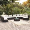 vidaXL 11-tlg. Garten-Lounge-Set mit Kissen Poly Rattan Schwarz