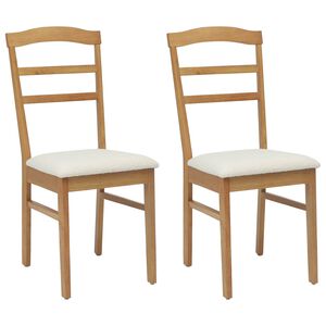 vidaXL Esszimmerstuhl 2 pcs Nat&uuml;rlich und hell Massives Gummiholz