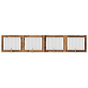 vidaXL Hundetor mit St&auml;ndern 4 pcs Altholz 100 x 80 cm Holzwerkstoff