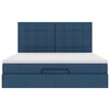 vidaXL Ottoman-Bett mit Matratze & LEDs Blau 180x200 cm Stoff