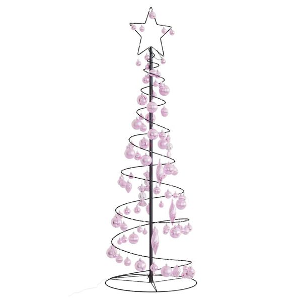 vidaXL LED Weihnachtsbaum mit Kugeln 100 LEDs Warmwei&szlig; 150 cm