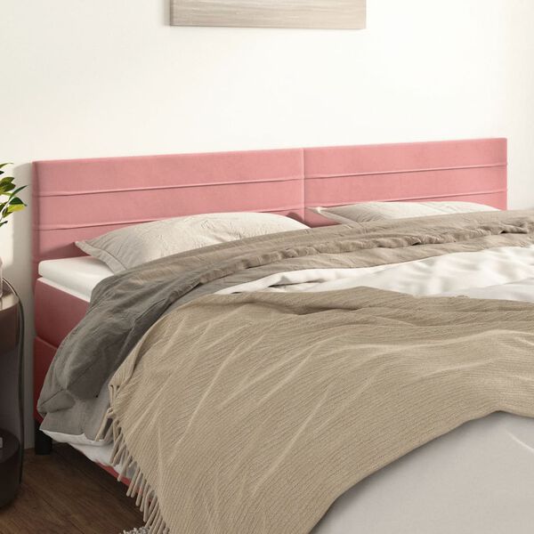 vidaXL Kopfteile Rosa 200x5x78/88 cm Samt