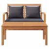 vidaXL Bank Braun und Dunkelgrau 110 x 66 x 76 cm Massivholz Teak