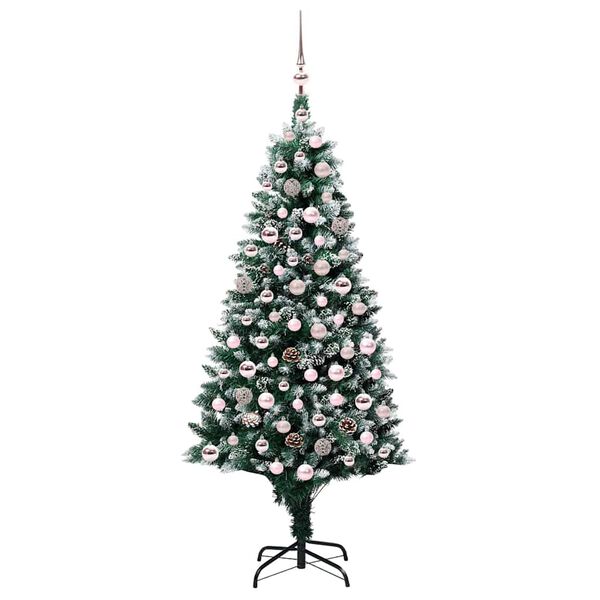 vidaXL Künstlicher Weihnachtsbaum mit 300 LEDs mit Ständer Grün 180 cm