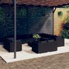 vidaXL 13-tlg. Garten-Lounge-Set mit Kissen Schwarz Poly Rattan