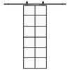 vidaXL Schiebet&uuml;r mit Beschlag Schwarz 76x205 cm ESG-Glas