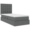 vidaXL Bett mit Stauraum und LED Dunkelgrau 100 x 200 cm Polyester