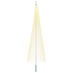 vidaXL Weihnachtsbaumlicht mit Erdspie&szlig; & Fahnenmast 500cm 1632 LEDs