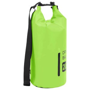 vidaXL Trockensack mit Rei&szlig;verschluss Gr&uuml;n 20 L PVC