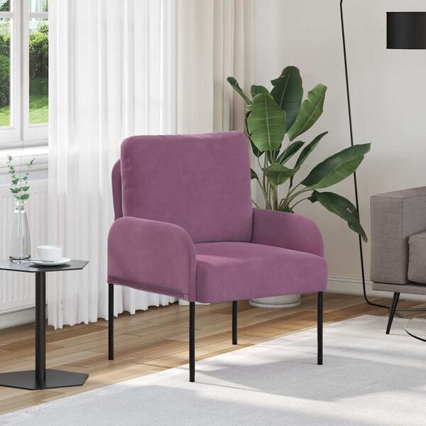 vidaXL Sofas mit Kissen 55cm Lila Sperrholz