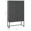 vidaXL Highboard Anthrazit 80x35x135 cm Stahl