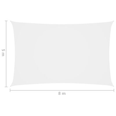 vidaXL Sonnensegel Oxford-Gewebe Rechteckig 5x8 m Weiß
