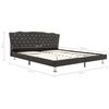 vidaXL Bett mit Matratze Dunkelgrau Stoff 180 x 200 cm