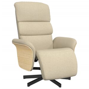 vidaXL Relaxsessel mit Fu&szlig;teil Creme Stoff