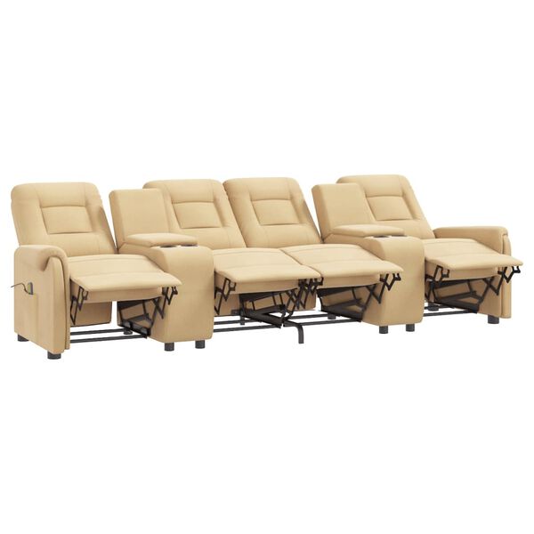 vidaXL 4-Sitzer Massagesessel mit Getr&auml;nkehalter Creme