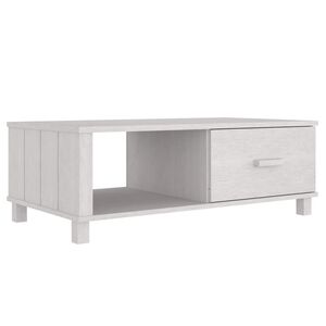 vidaXL Couchtisch HAMAR Wei&szlig; 100x55x35 cm Massivholz Kiefer