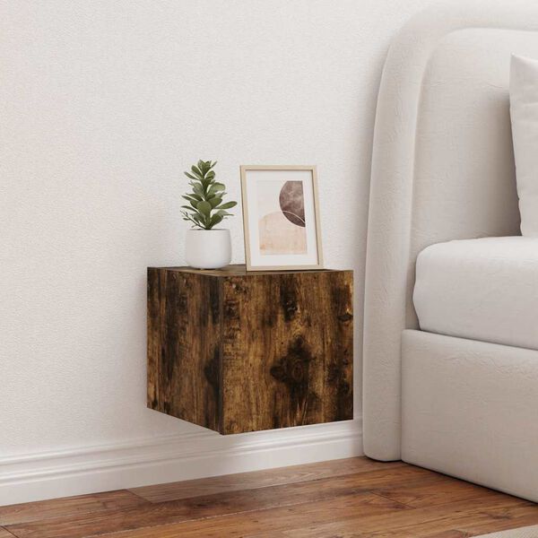 vidaXL TV-Wandschrank mit LED-Leuchten R&auml;uchereiche 30,5x35x30 cm