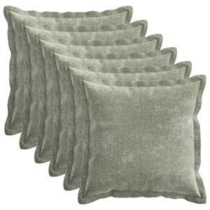 vidaXL Kissenbezug 6 stk. HOUTEN Gr&uuml;n 30 x 30 cm Chenille-Stoff