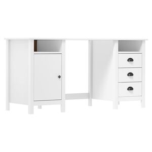 vidaXL Schreibtisch Hill Wei&szlig; 150x50x74 cm Massivholz Kiefer