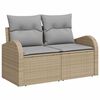 vidaXL Gartensofa-set mit Kissen mit Speicher 7 pcs Beige Poly-Rattan