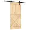 vidaXL Schiebet&uuml;r Nat&uuml;rlich und Schwarz 95 x 210 cm Massivkiefer