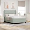 vidaXL Boxspringbett mit Matratze Hellgrau 200 x 140 cm Samt