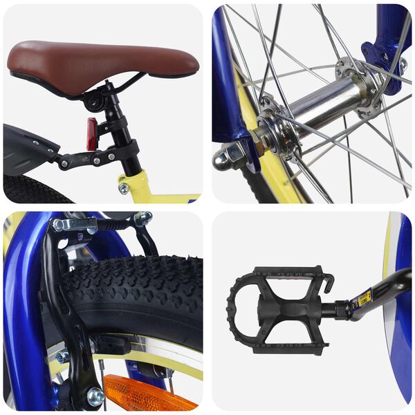 vidaXL Kinderfahrrad 18 Zoll f&uuml;r 5-7 Jahre alt Gelb