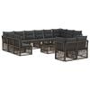 vidaXL Gartensofa-set 13 stk. Grau Poly-Rattan