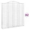 vidaXL Gabionen mit Hochbogen 2 Stk. 200x30x200/220cm Verzinktes Eisen