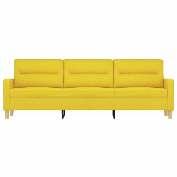 vidaXL 3-Sitzer-Sofa Hellgelb 180 cm Stoff