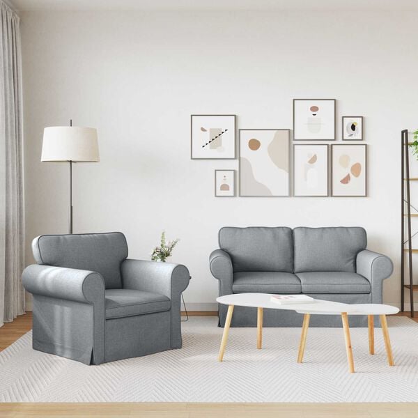 vidaXL Sofa 2 pcs Hellgrau