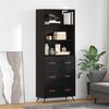 vidaXL Highboard Schwarz Eichen-Optik 69,5 x 34 x 180 cm Holzwerkstoff