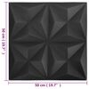 vidaXL 3D-Wandpaneele 48 Stk. 50x50 cm Origami Schwarz 12 m&sup2;