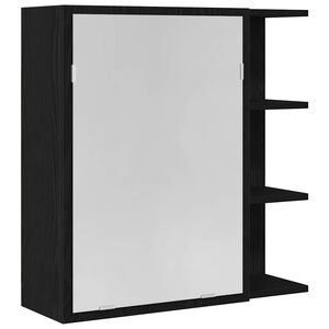 vidaXL Badezimmerspiegelschrank mit Regal mit T&uuml;r Schwarz Eichen-Optik