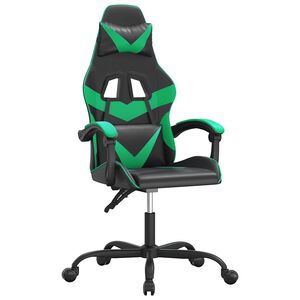 vidaXL Gaming-Stuhl Schwarz und Gr&uuml;n Kunstleder