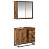 vidaXL Badezimmerm&ouml;bel-Set mit Schubladen 2 pcs Altholz Holzwerkstoff