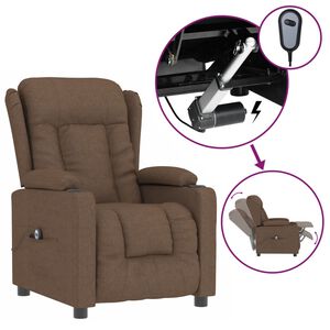 vidaXL Relaxsessel Elektrisch Braun Stoff