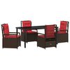 vidaXL Garten Essgruppe 5 pcs Braun Poly-Rattan