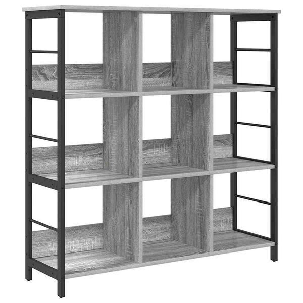 vidaXL B&uuml;cherregal Graues Sonoma 102 x 32 x 104,5 cm Holzwerkstoff