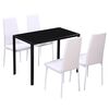 vidaXL Essgruppe Tisch St&uuml;hle 5-tlg. Kunstleder Schwarz und Wei&szlig;