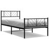 vidaXL Bettgestell mit Kopf- und Fu&szlig;teil Metall Schwarz 90x190 cm