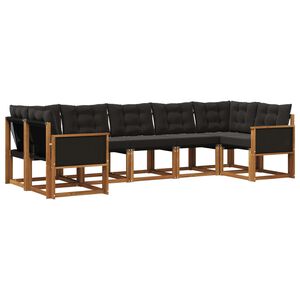 vidaXL Outdoor-Sofagarnitur 7 stk. Nat&uuml;rlich und Schwarz