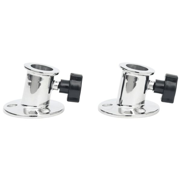 vidaXL Relingfüße 2 Stk. Rund für 26 mm Rohr Edelstahl