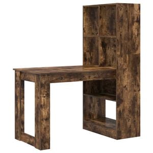 vidaXL Schreibtisch Ger&auml;ucherte Eiche Holzwerkstoff 122 x 67 x 145 cm