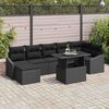 vidaXL Garten-Sofa-Set mit Kissen mit Speicher 8 pcs Schwarz