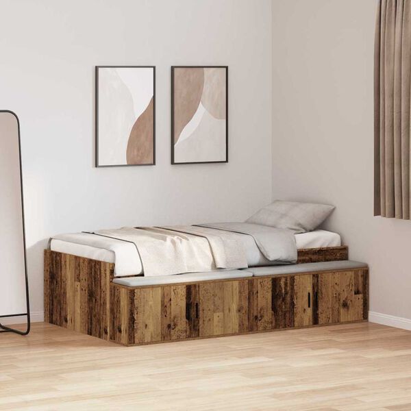 vidaXL Bettrahmen mit Speicher Artisan-Eiche 70 x 190 cm Holzwerkstoff