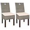 vidaXL Esszimmerstuhl 2 Stk. Kubu-Rattan Mangoholz