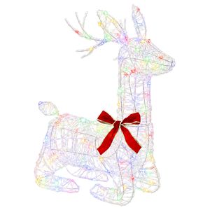 vidaXL 3D Weihnachtsrentier LOVIISA 140 LEDs Mehrfarbig